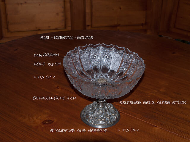 Schale/ Bleikristall / Messingfuß /  249.- €